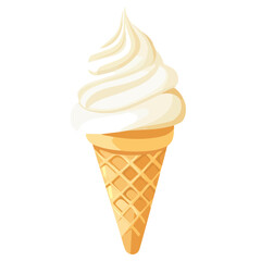 2D flat vector illustration of a Ice Cream Cone in icon style, isolated on white background