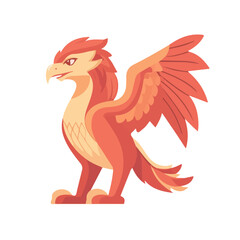 Griffin, flat style 2D vector image, isolated on a white background