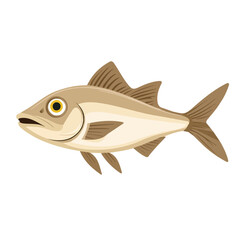 Minimal flat vector of a Haddock, 2D icon-style illustration on white background