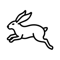 Black Silhouette of a Hare – Minimal Wildlife Vector on White Background