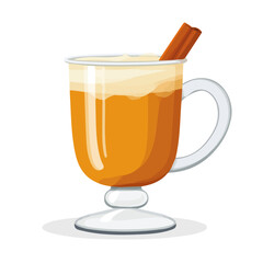 Hot Buttered Rum, flat style 2D vector image, isolated on a white background