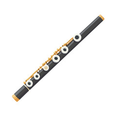 2D flat vector illustration of a Flute Headjoint in icon style, isolated on white background