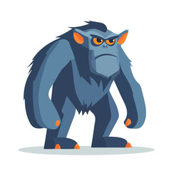 Cyclops Giant, flat style 2D vector image, isolated on a white background