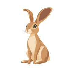 Hare, flat style 2D vector image, isolated on a white background