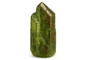 Epidote mineral crystal specimen with transparent background, perfect for geology and science projects