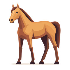 Obraz premium Horse, flat style 2D vector image, isolated on a white background
