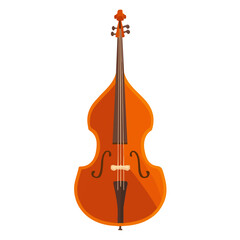 Naklejka premium Minimal flat vector of a Double Bass Bridge, 2D icon-style illustration on white background