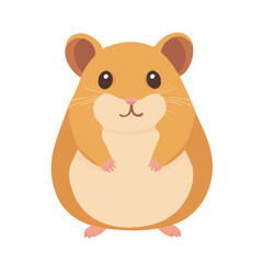 Hamster, flat style 2D vector image, isolated on a white background