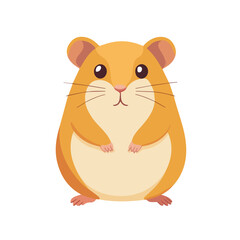 2D flat vector illustration of a Hamster in icon style, isolated on white background