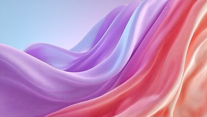 Obraz premium Fluid, pastel-colored fabrics cascade in soft, flowing curves