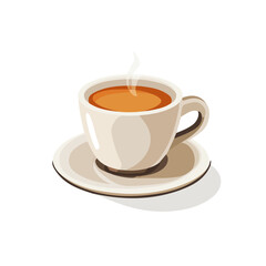 Flat 2D Espresso illustration, vector graphic in icon style, on white background