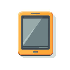 Flat 2D E-book Reader illustration, vector graphic in icon style, on white background