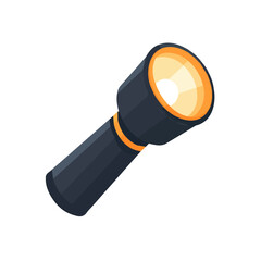 Flashlight, flat style 2D vector image, isolated on a white background