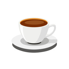 2D flat vector illustration of a Espresso in icon style, isolated on white background