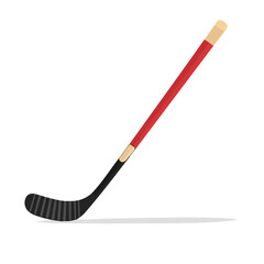 2D flat vector illustration of a Hockey Stick in icon style, isolated on white background