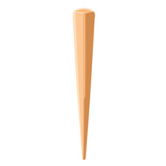 Minimal flat vector of a Drumstick Tip, 2D icon-style illustration on white background