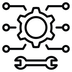 Digital Operations Overhaul Icon Line Vector Illustration