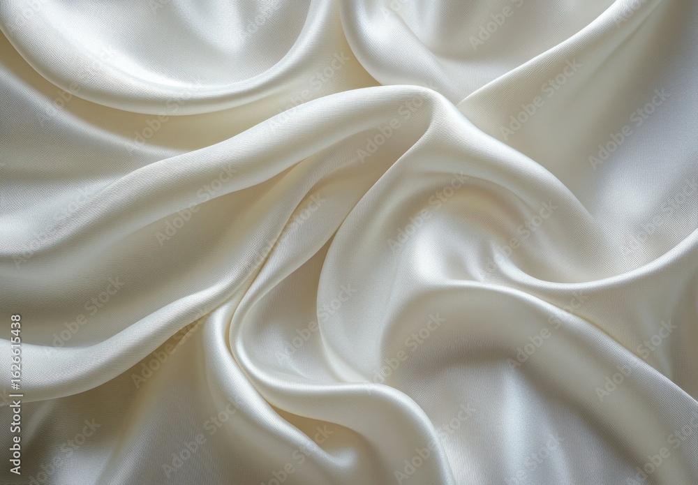 Aufkleber soft and smooth ivory satin fabric with elegant draping and subtle texture for fashion and textile d