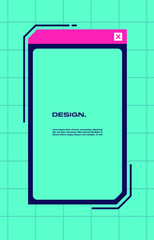 Social media story template in retro design style. Stories template with empty space.