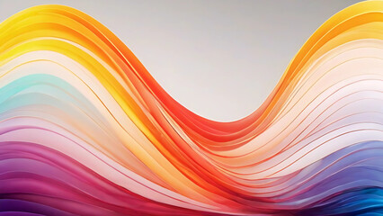 Obraz premium Abstract Wave of Colors: A vibrant abstract composition, showcasing a flowing wave of radiant colors, from soft pastels to bold hues, creating a sense of fluidity and movement.