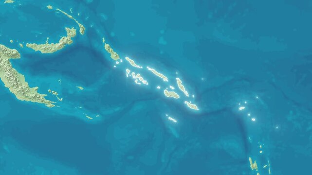 Zoom In On Stylized Map Solomon Islands
