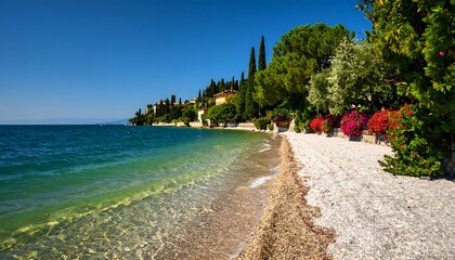 Naklejka premium Sunny Lakeside View