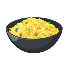 Flat 2D Poha illustration, vector graphic in icon style, on white background