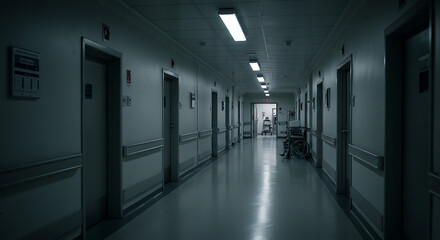 Eerie Hospital Corridor A Dark and Mysterious Setting