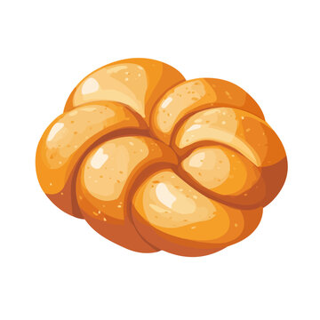 Minimal flat vector of a Zopf, 2D icon-style illustration on white background