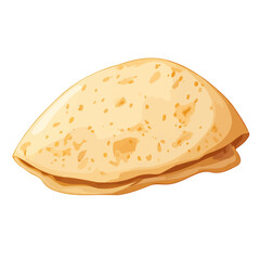 Minimal flat vector of a Pita Bread, 2D icon-style illustration on white background