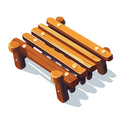 2D flat vector illustration of a Marimba Bars in icon style, isolated on white background