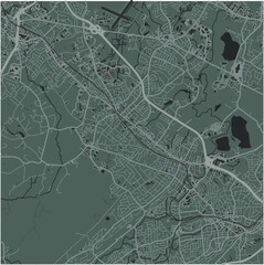 Fototapeta premium Map of Madison in New Jersey in a smooth dark style. Contains layered vector with roads water, parks, etc.