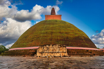 The Great Dagoba of Abhayagiri with a total height of 75 m,one of the highest brick stuctures in...