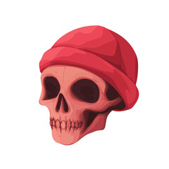 Minimal flat vector of a Skullcap, 2D icon-style illustration on white background