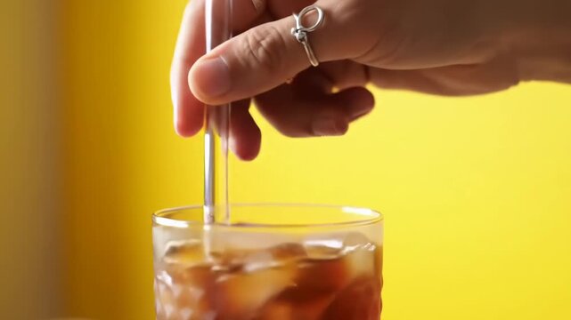 Stirring Refreshment: Reusable Straw in Iced Coffee