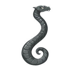 2D flat vector illustration of a Naga Tail in icon style, isolated on white background