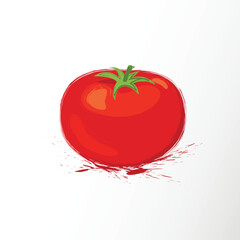 Red tomatoes. Vector illustration with vegetable. Provencal style. Recent watercolor paintings of organic food.