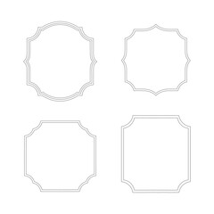 Vintage Label Shapes Outline Set, Vintage Decorative Frame Outline