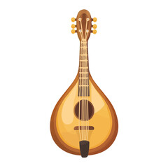 Fototapeta premium 2D flat vector illustration of a Mandolin Strings in icon style, isolated on white background