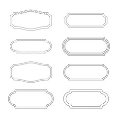 Obraz premium Vintage Label Shapes Outline Set, Vintage Decorative Frame Outline