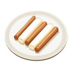 Mozzarella Sticks, flat style 2D vector image, isolated on a white background