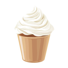 Flat 2D Whipped Cream illustration, vector graphic in icon style, on white background