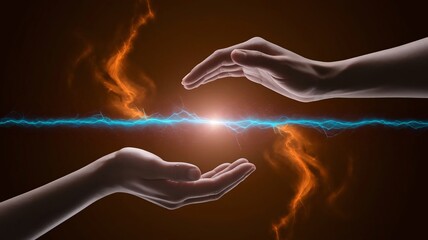 Energy Transfer Hands Conjuring Light