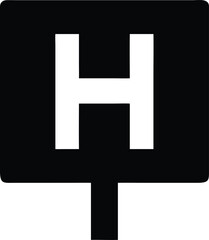 Obraz premium Helipad Sign Icon helicopter landing