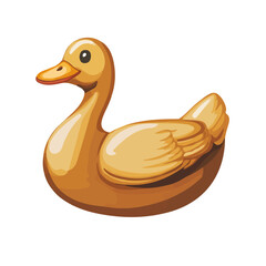 2D flat vector illustration of a Peking Duck in icon style, isolated on white background