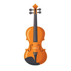 Fototapeta premium Minimal flat vector of a Violin Mute, 2D icon-style illustration on white background