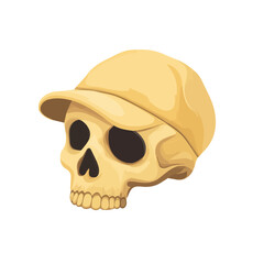 2D flat vector illustration of a Skullcap in icon style, isolated on white background
