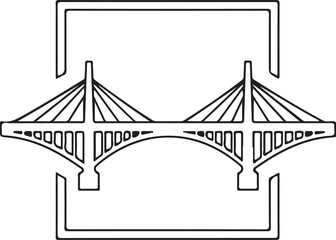 A golden suspension bridge spans a river against a city skyline at night