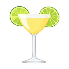 Margarita, flat style 2D vector image, isolated on a white background