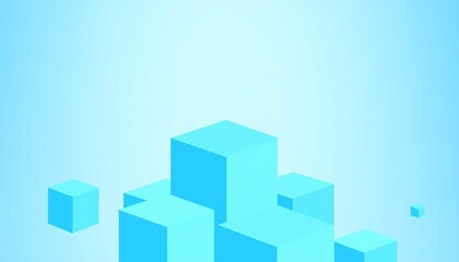 Obraz premium Modern abstract background with 3D isometric blue cubes